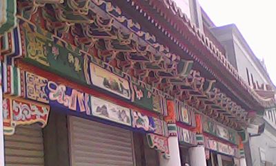 天津古建筑酒店门脸门楼彩画彩绘